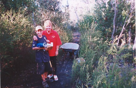 Callum and Lana at the bush track site.